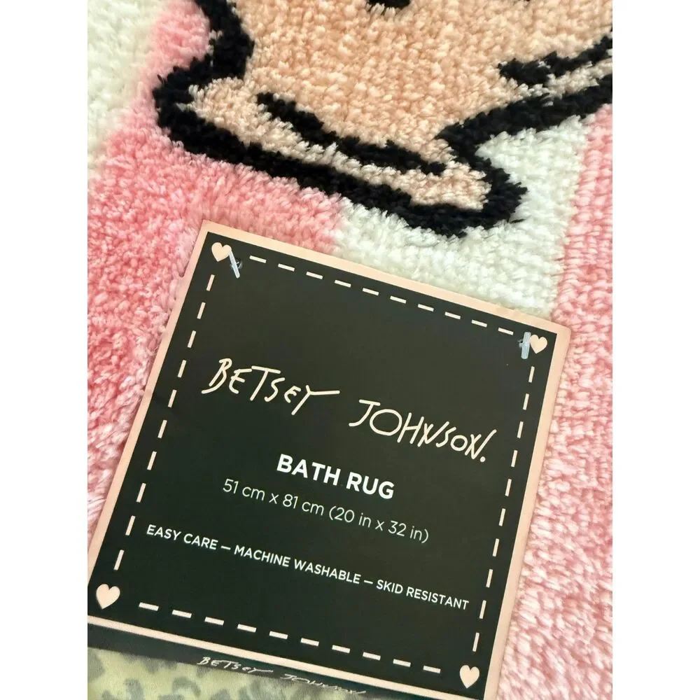 Betsey Johnson Pink Beauty Makeup Bath Rug 20x32 NWT